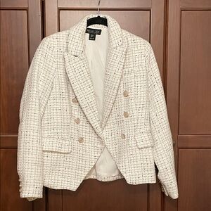 Rachel Zoe White/Black Tweed Blazer Size Small